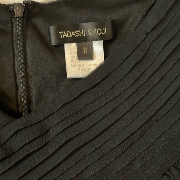 TADASHI SHOJI silk roll black COCKTAIL DRESS - Picture 5 of 7